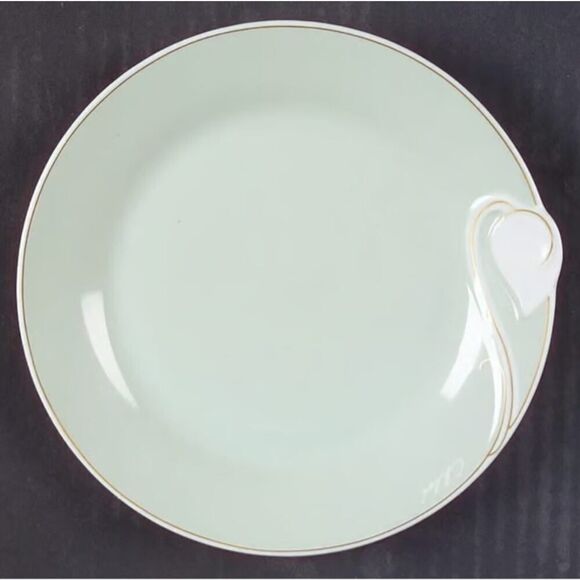 Printemps x Hutschenreuther Chloe Bread & Butter Plates Porcelain Green Set of 4 - Picture 1 of 8